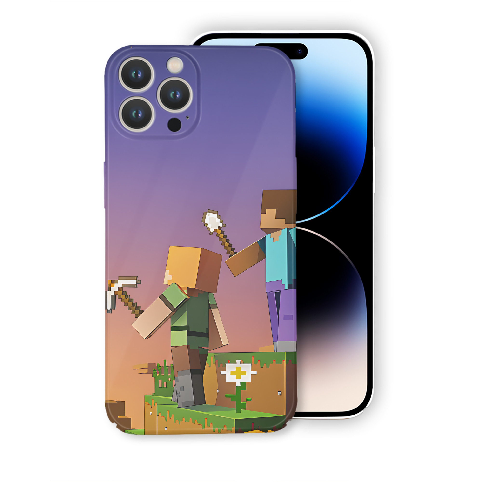 （画像用） マインクラフト ブロックの世界 Minecraft MC Block world 【iPhone 14シリーズ対応】ハードケース